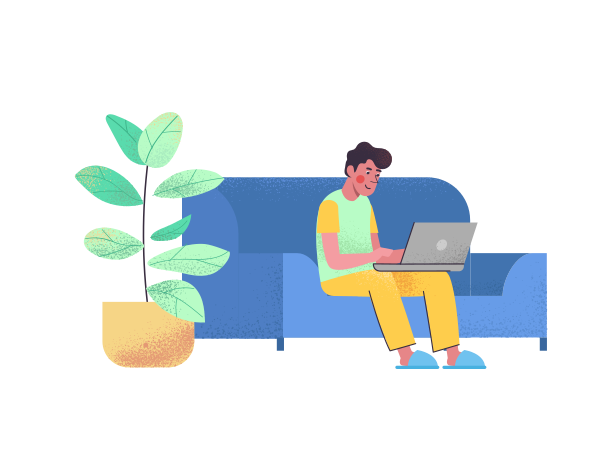 Working at home Illustration in PNG, SVG