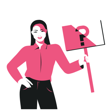 Woman holding a signboard with question PNG, SVG