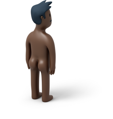 Back view of naked black man PNG, SVG