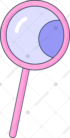 pink magnifying glass with element PNG, SVG