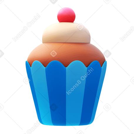 3D cupcake PNG、SVG