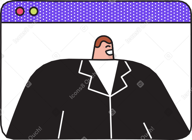 mann im browserfenster PNG, SVG