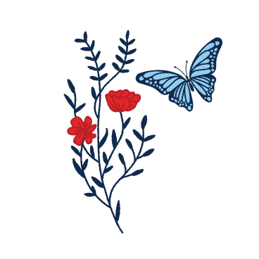 Papillon et fleur PNG, SVG