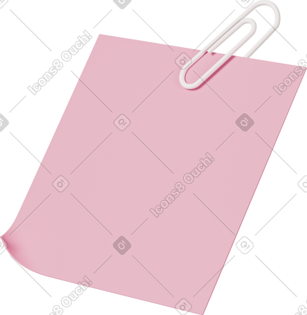 3D pink sticky note PNG, SVG