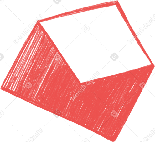 red open letter Illustration in PNG, SVG