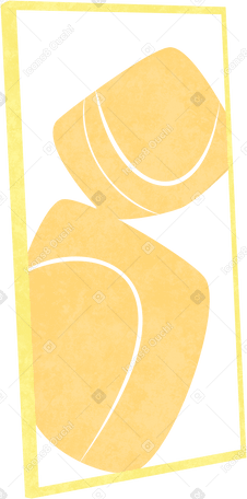 orange painting in a yellow frame PNG, SVG