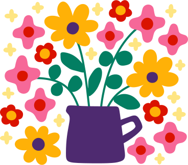 flower bouquet in a vase text PNG, SVG