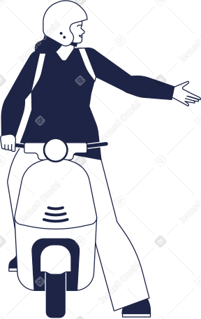Женщина на скутере в шлеме в PNG, SVG