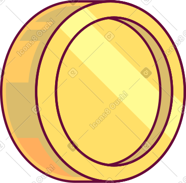 Yellow round coin PNG, SVG