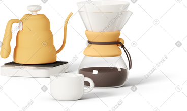 Chemex 咖啡具和咖啡师水壶 PNG, SVG