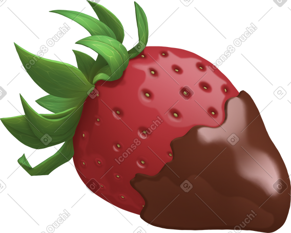 strawberry in chocolate PNG, SVG