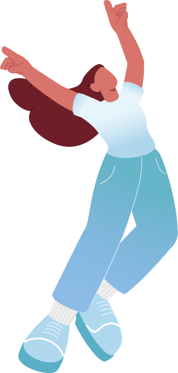 une femme heureuse saute PNG, SVG