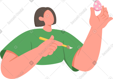 画粉红色复活节彩蛋的女人 PNG, SVG