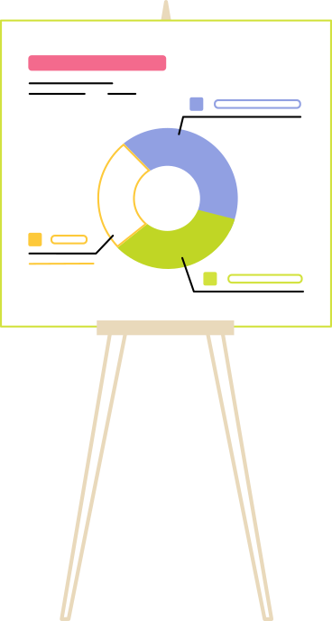 easel with analytics PNG, SVG
