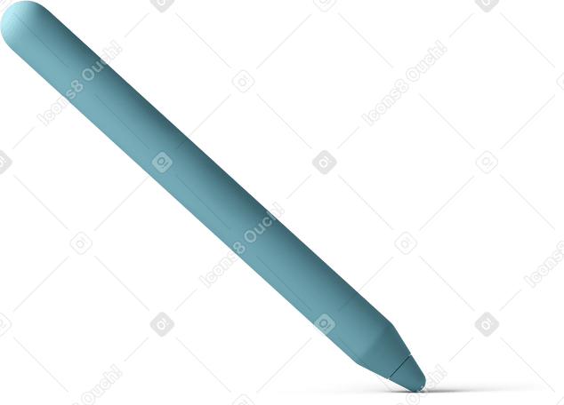 3D blue stylus pointing right Illustration in PNG, SVG