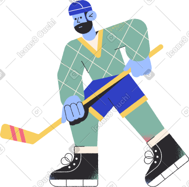 Man with hockey stick PNG, SVG