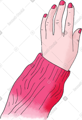 hand in the pink sleeve PNG, SVG