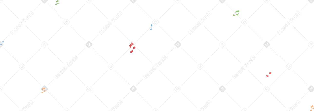Flying musical notes Illustration in PNG, SVG
