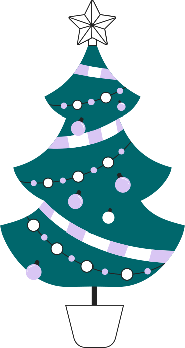 christmas tree animated illustration in GIF, Lottie (JSON), AE