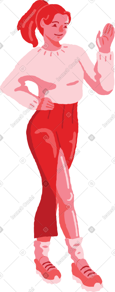 女人站着挥舞着 PNG, SVG