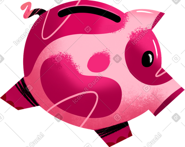 Pink piggy bank PNG, SVG