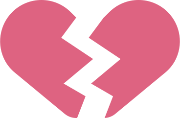broken pink heart PNG, SVG