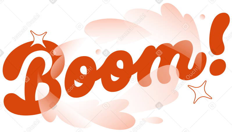 Boom de letras! com estrelas e texto de elementos decorativos PNG, SVG