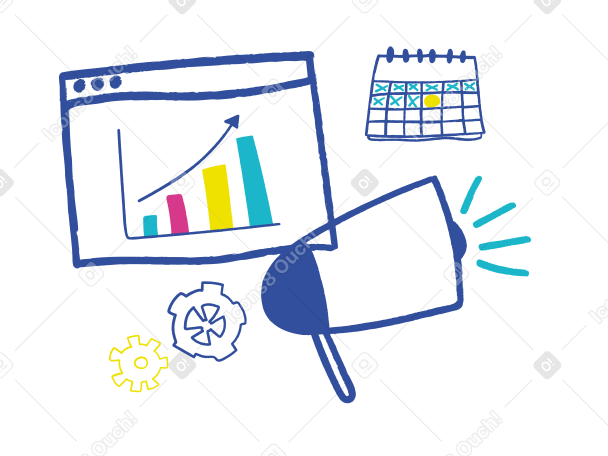 Digital marketing Illustration in PNG, SVG