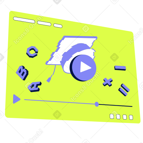 Visualizzazione di un video educativo sullo schermo olografico PNG, SVG