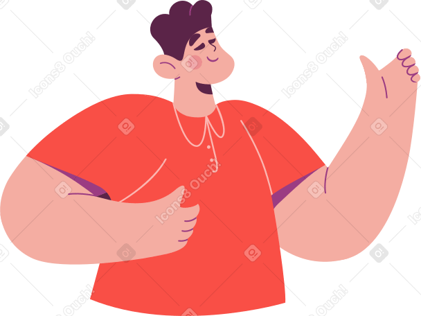 man in red shirt PNG, SVG