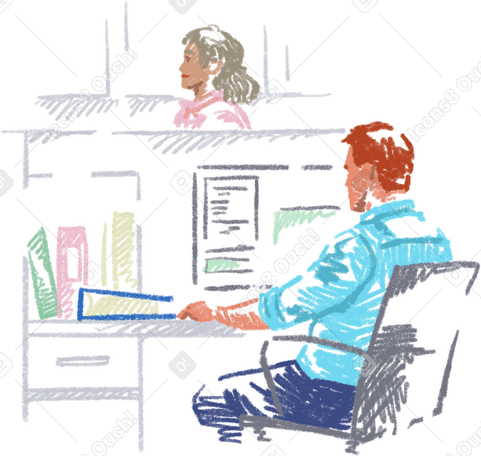 people work in the office PNG, SVG
