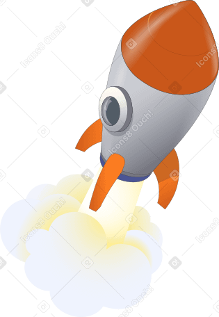 Космическая ракета с дымом в PNG, SVG