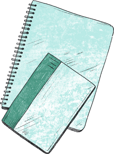 Two green notebooks в PNG, SVG