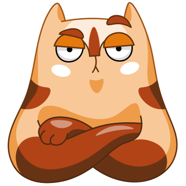 Unimpressed cat with folded arms PNG, SVG