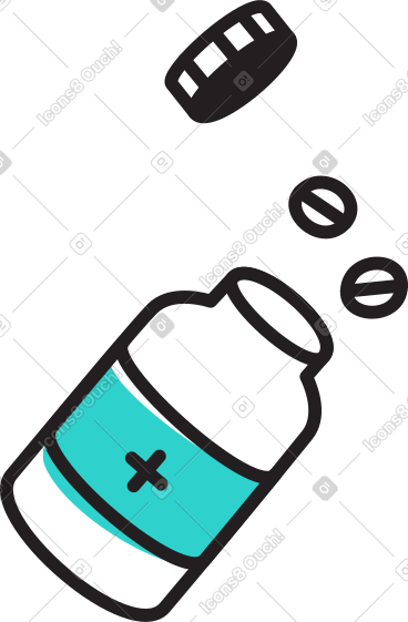 Pills in a jar PNG, SVG