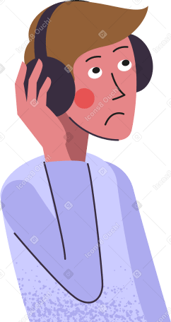 man in headphones Illustration in PNG, SVG