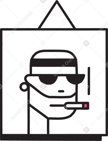 Retrato de un hombre con un cigarro PNG, SVG