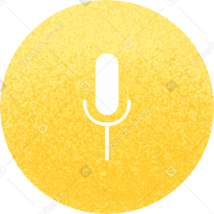 yellow bubble with microphone icon PNG, SVG