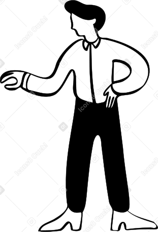 Мужчина стоит, положив руку на бедро в PNG, SVG