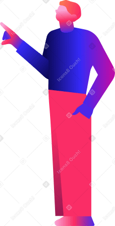 стоящий мужчина указывает пальцем в PNG, SVG
