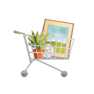 Shopping cart on wheels PNG, SVG