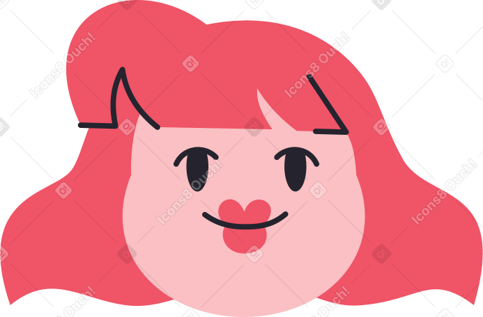 head smiling woman Illustration in PNG, SVG