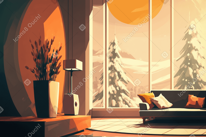 3D modern interior background PNG, SVG