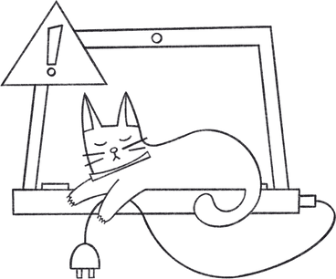 cat has turned off the internet connection PNG, SVG