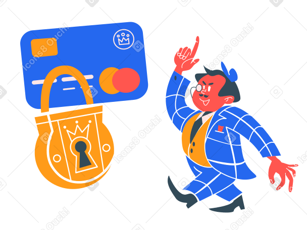 Card is locked Illustration in PNG, SVG