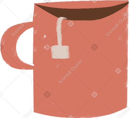 pink cup with tea Illustration in PNG, SVG