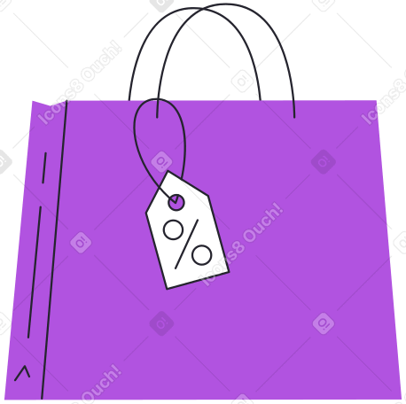 할인 종이가 있는 가방 PNG, SVG