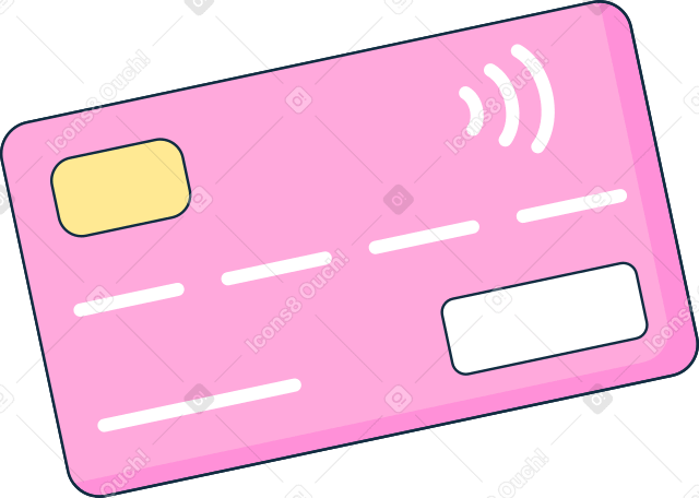 pink bank card PNG, SVG