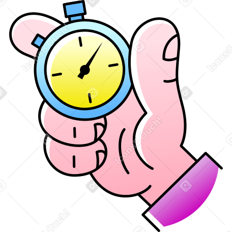 Mano con cronometro dell'orologio PNG, SVG