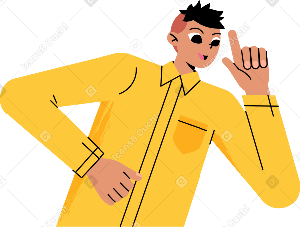 man in the yellow shirt Illustration in PNG, SVG